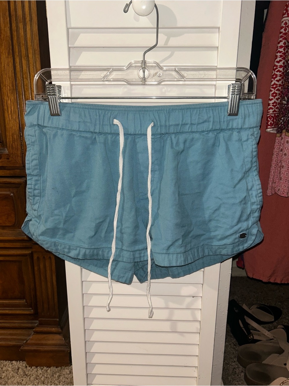 Roxy Light Blue Athletic Drawstring Shorts